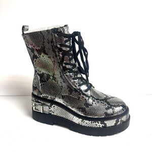 Jessica Simpson Womens Imelda Combat Boot Chrome Size 10 M